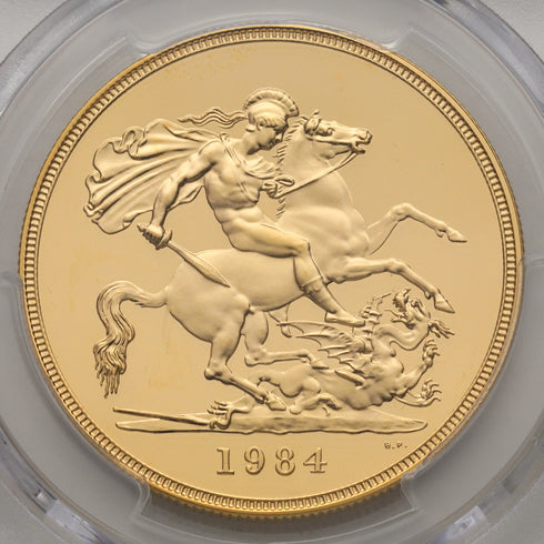 イギリス 1984年 エリザベス2世 5ポンド金貨 PR69DCAM:32670417